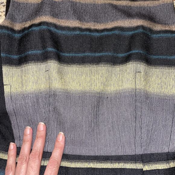 Hugo Boss US 4 S Dicoris Sleeveless Stripe Wool Knee Length Green Gray Dress - Picture 12 of 14